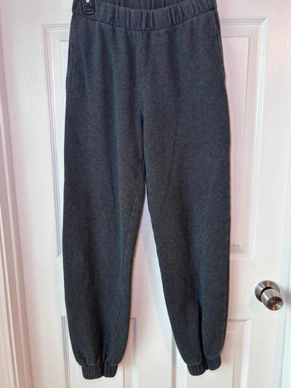 Brandy Melville Charcoal Gray Fleece Jogger Sweatpants One Size